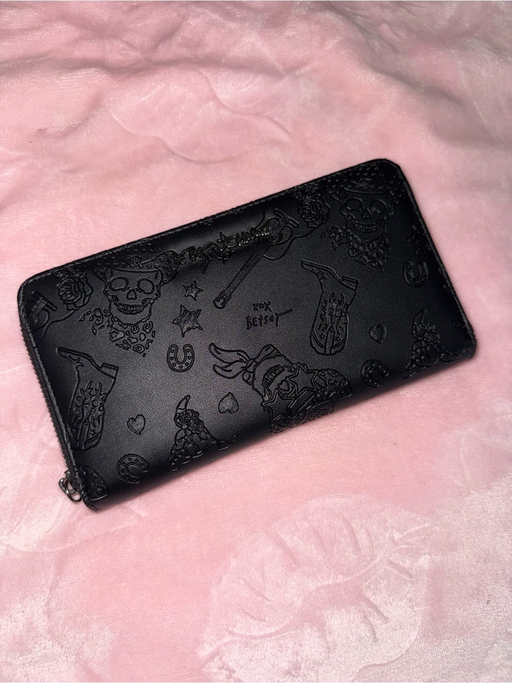 Betsey Johnson Black gothic cowgirl western wallet